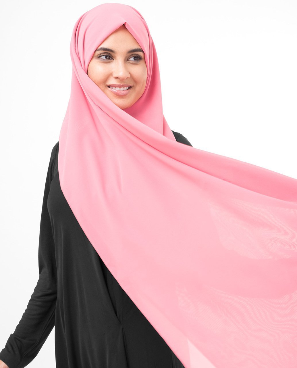 Strawberry Ice Pink Poly Georgette Hijab Regular Strawberry Ice Pink