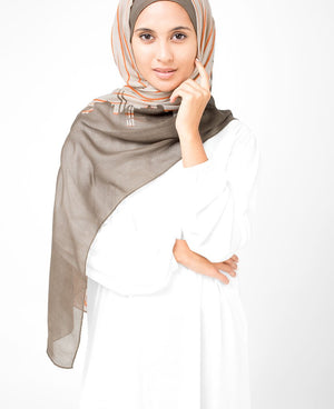 String Pine Bark Brown Hijab