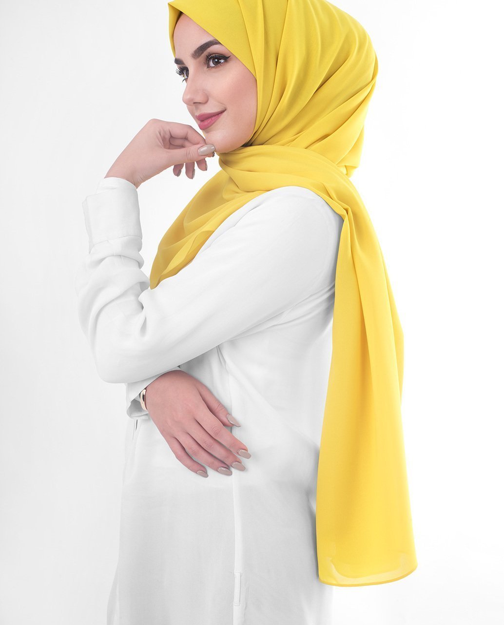 Sulphur Poly Georgette Hijab Regular Sulphur