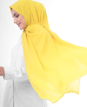 Sulphur Poly Georgette Hijab Regular Sulphur