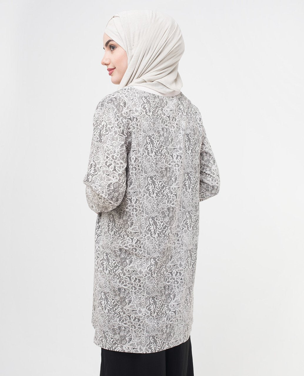 Summer Lace Printed Modest Top Small Petite (- 5'2")