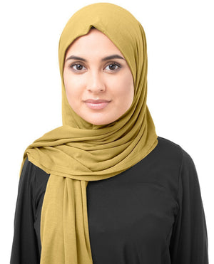 Tawny Olive Gold Viscose Jersey Hijab Regular