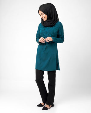 Teal Cut-Out Top Slim