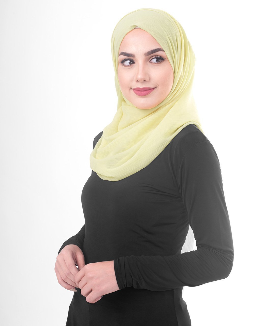 Tender Yellow Poly Chiffon Scarf Medium