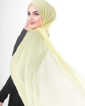 Tender Yellow Poly Chiffon Scarf Medium