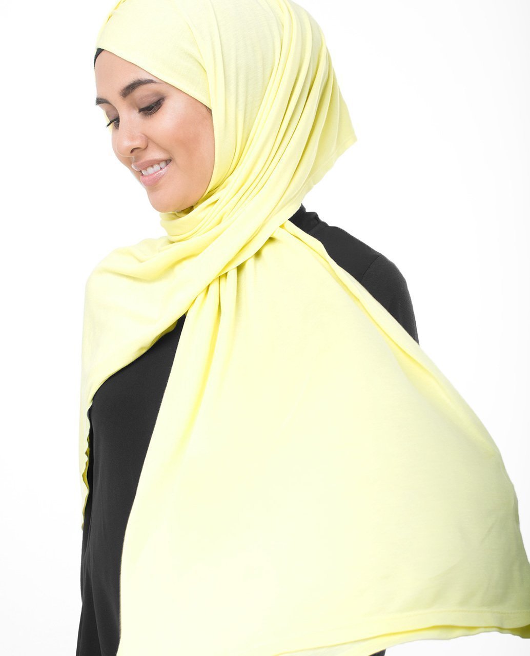Tender Yellow Viscose Jersey Hijab Regular Tender Yellow