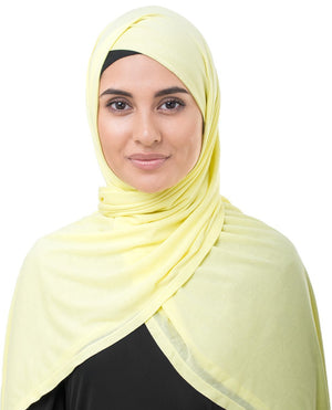 Tender Yellow Viscose Jersey Hijab Regular Tender Yellow