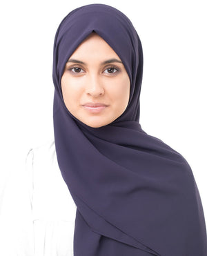 Velvet Purple Poly Georgette Hijab Regular Velvet Purple