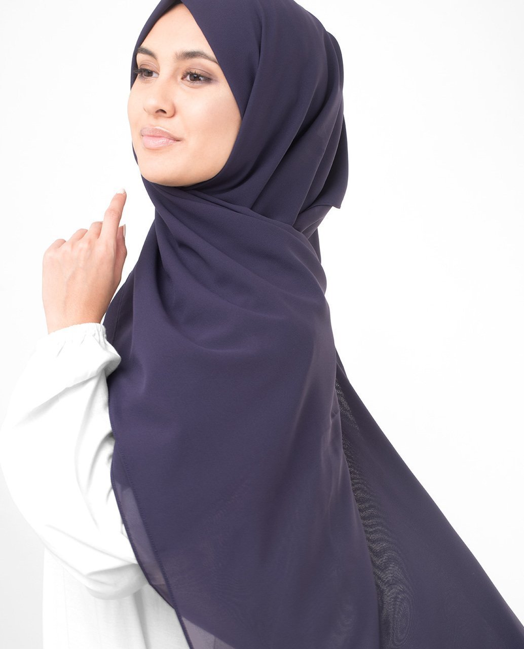 Velvet Purple Poly Georgette Hijab Regular Velvet Purple