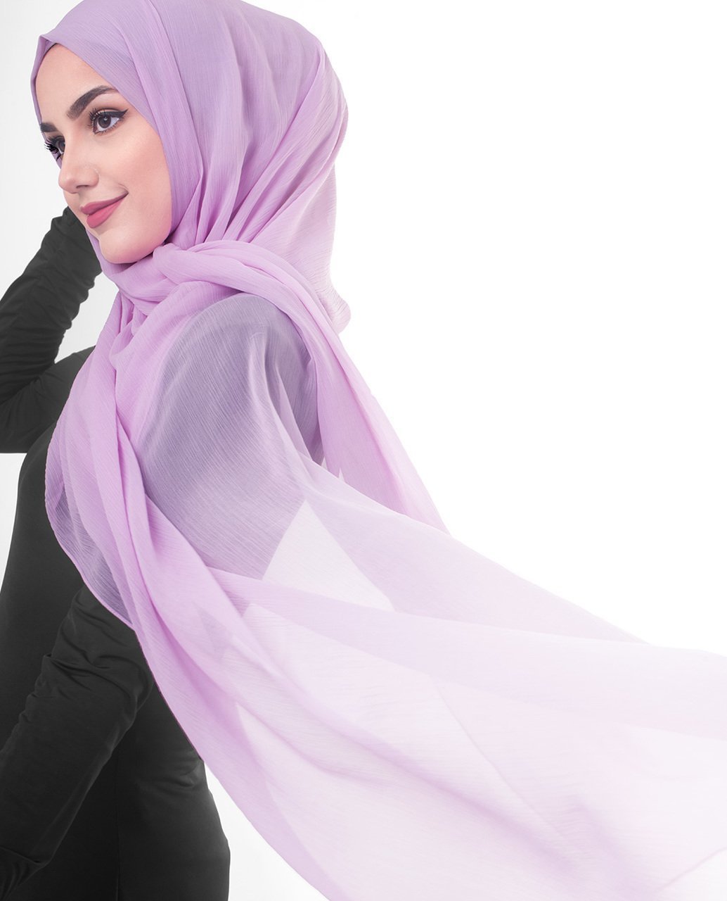 Violet Tulle Poly Chiffon Scarf Medium