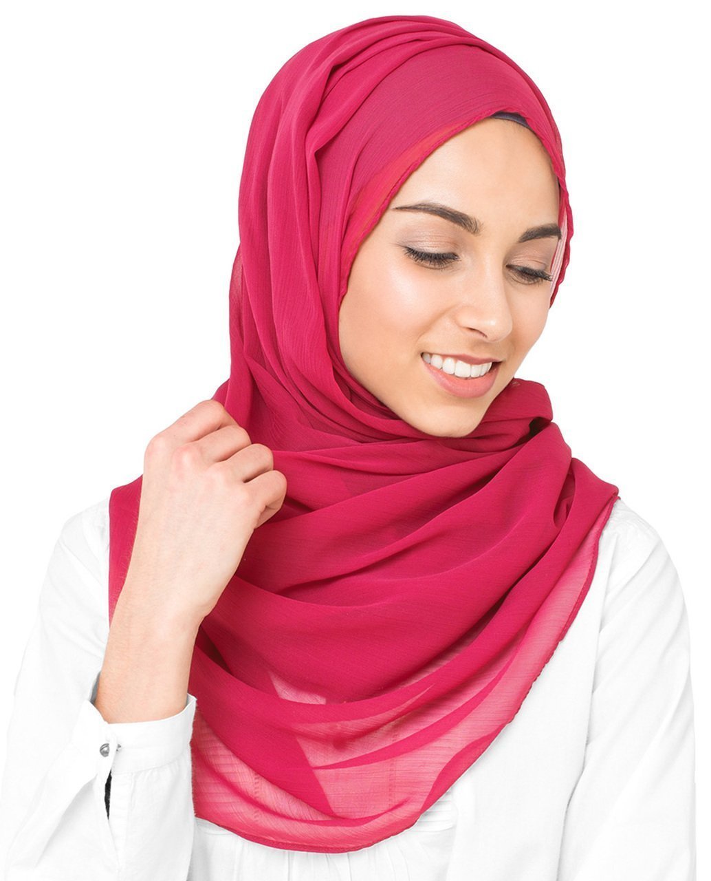 Virtual Pink Poly Chiffon Scarf Medium