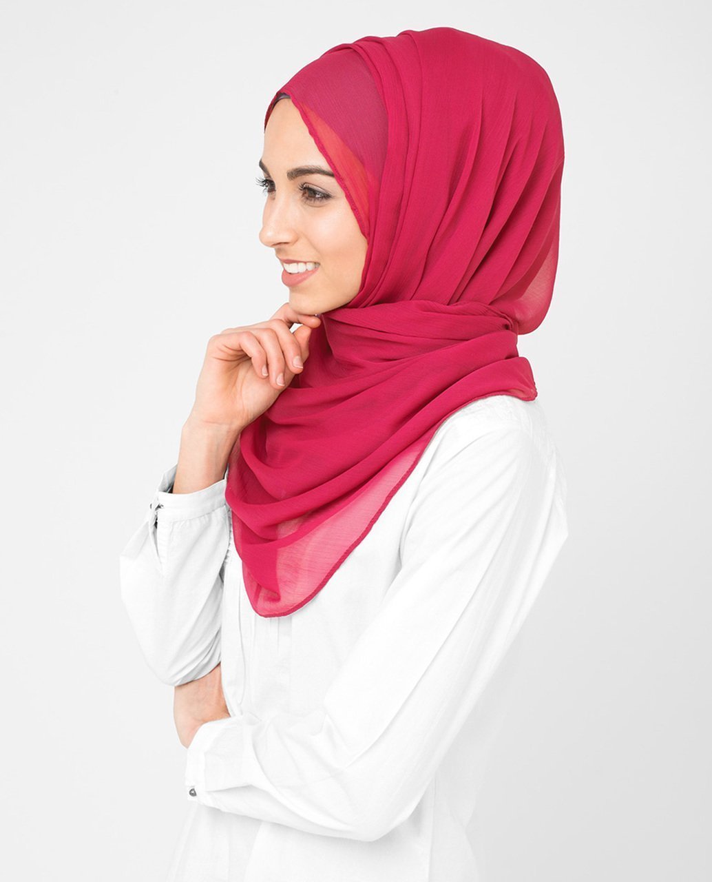 Virtual Pink Poly Chiffon Scarf Medium