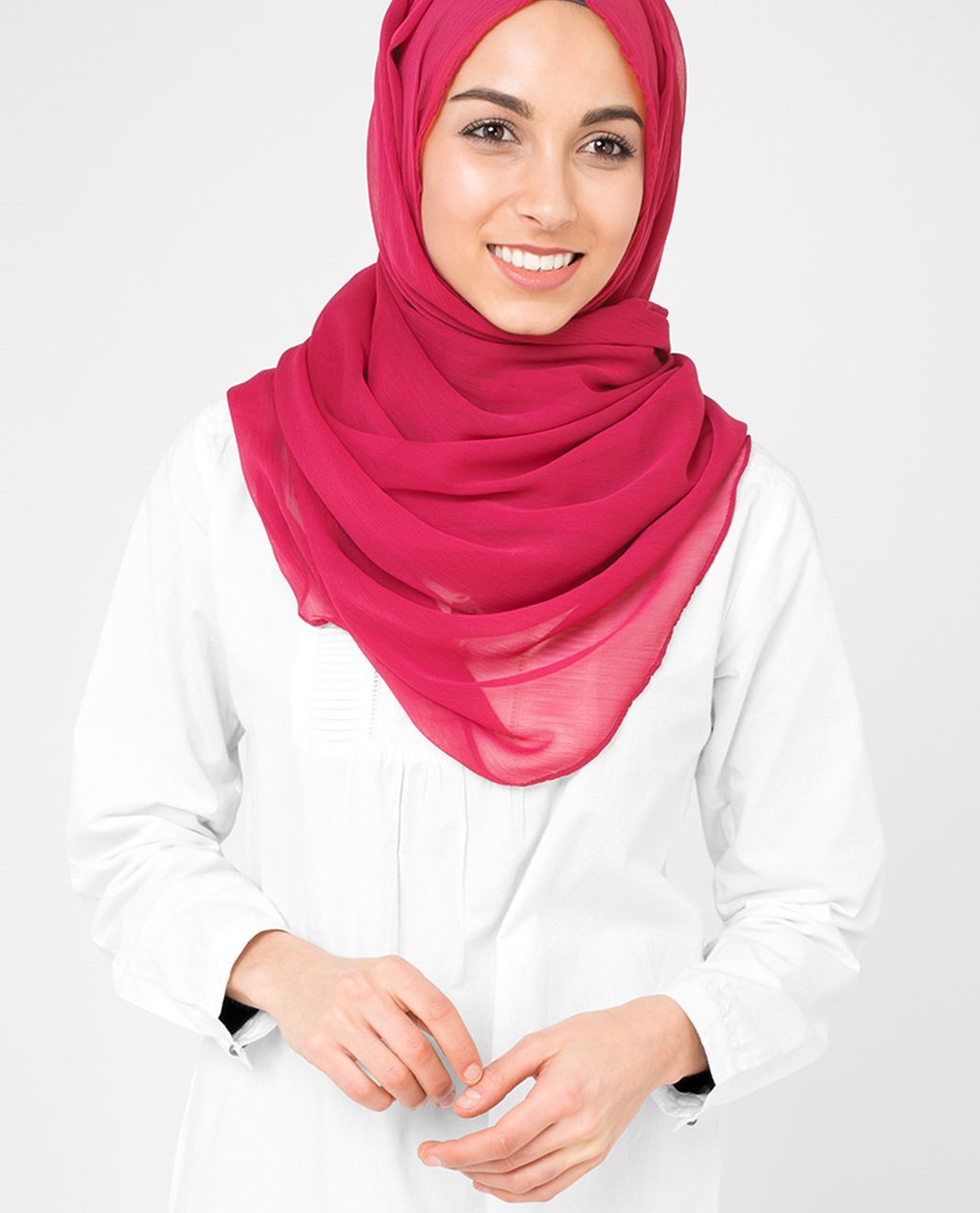 Virtual Pink Poly Chiffon Scarf Medium