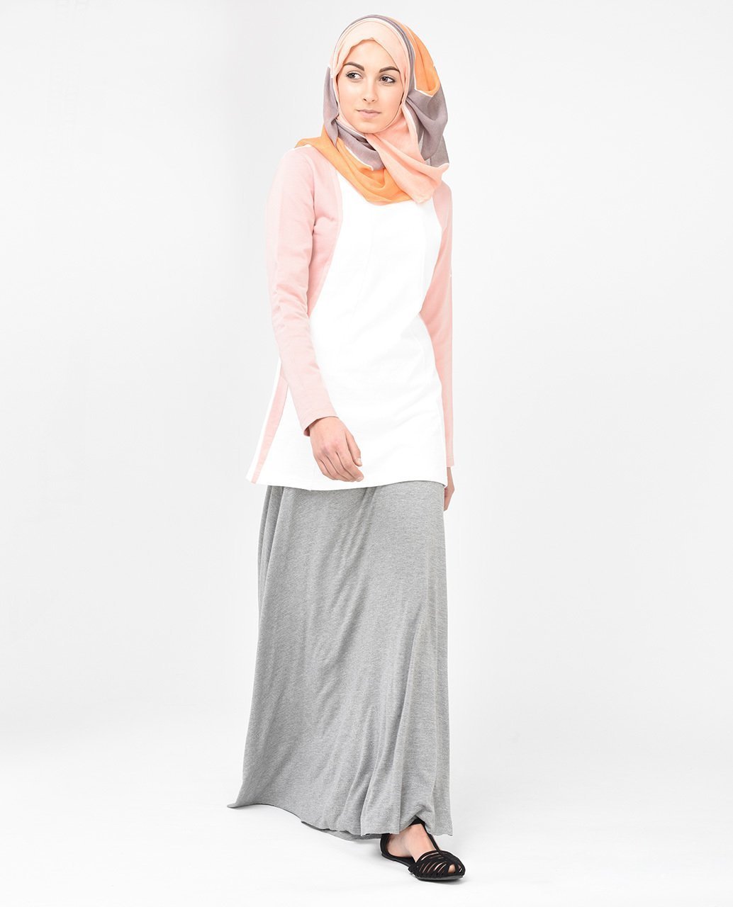 White and Dusty Pink Top Slim