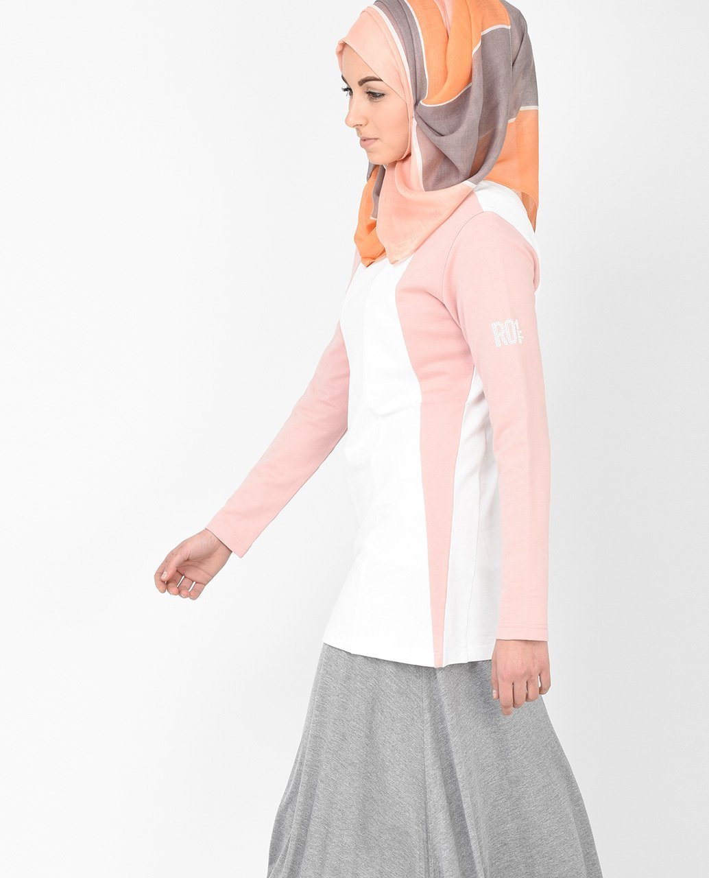 White and Dusty Pink Top Slim