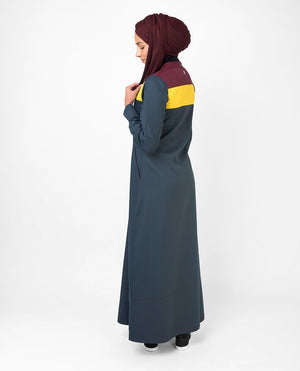 Yellow & Red Color Blocking Abaya & Jilbab S 54 Navy