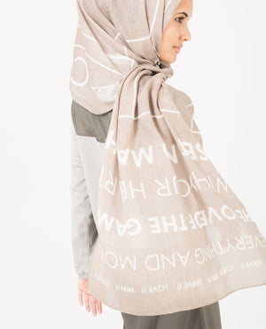 Zinc and White Hijab Maxi Zinc and White