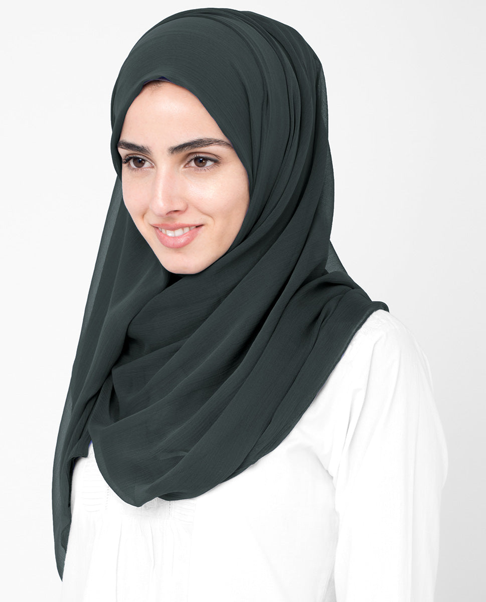 Charcoal Gray Chiffon Hijab