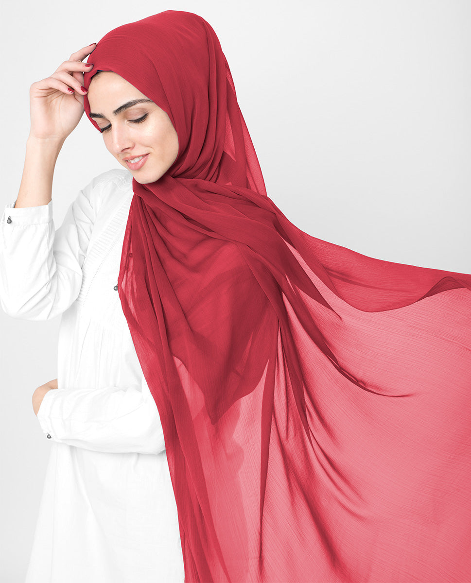 Cardinal Red Chiffon Hijab