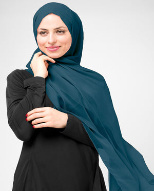 Ink Blue Chiffon Hijab