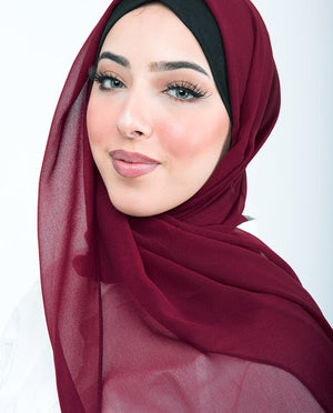 Rumba Red Georgette Scarf Hijab