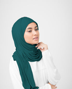 Deep Teal Jersey Hijab