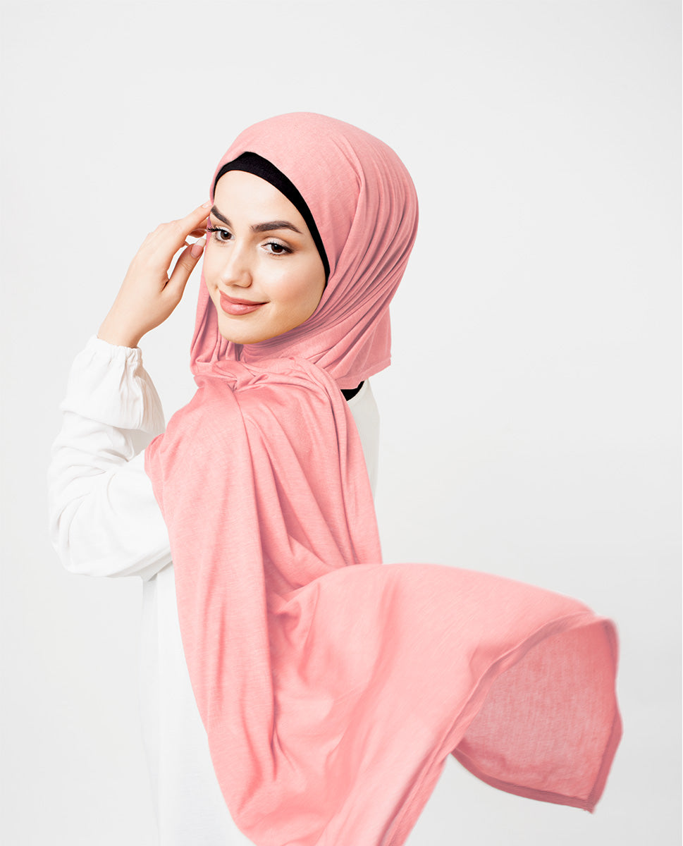 Shop Viscose Jersey Hijab Scarf in Peach Bud Pink Color - ModestPath.com