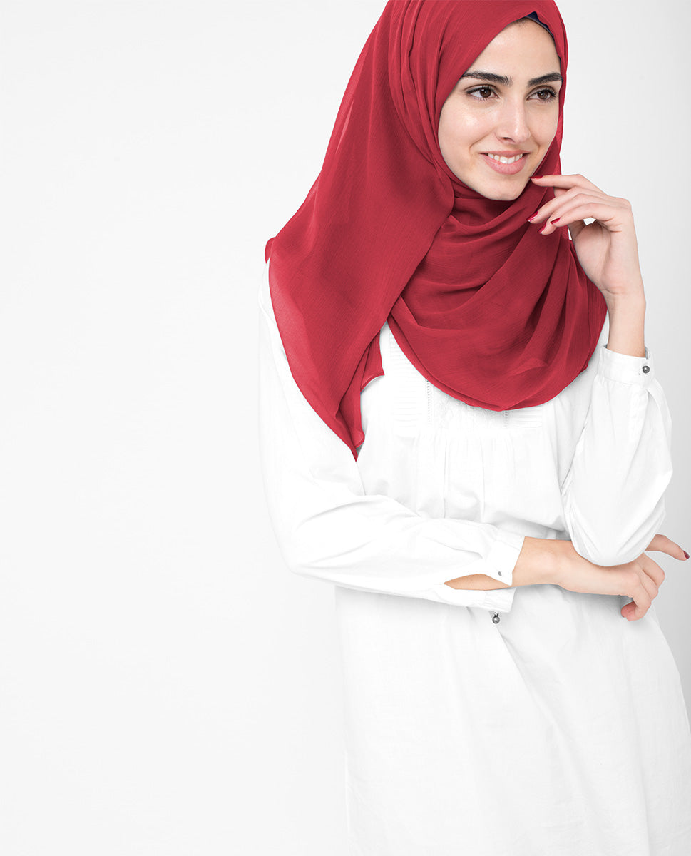 Cardinal Red Chiffon Hijab