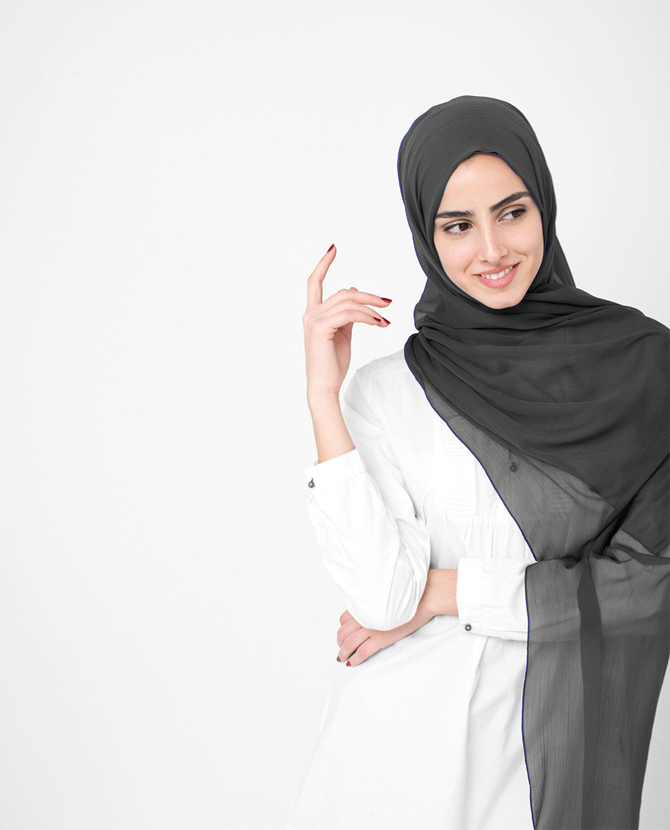 Rabbit Grey Chiffon Hijab