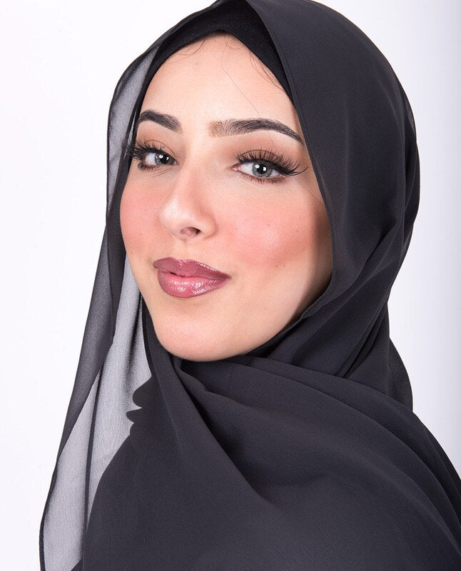Dark Grey Georgette Scarf Hijab