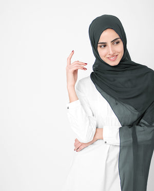 Charcoal Gray Chiffon Hijab