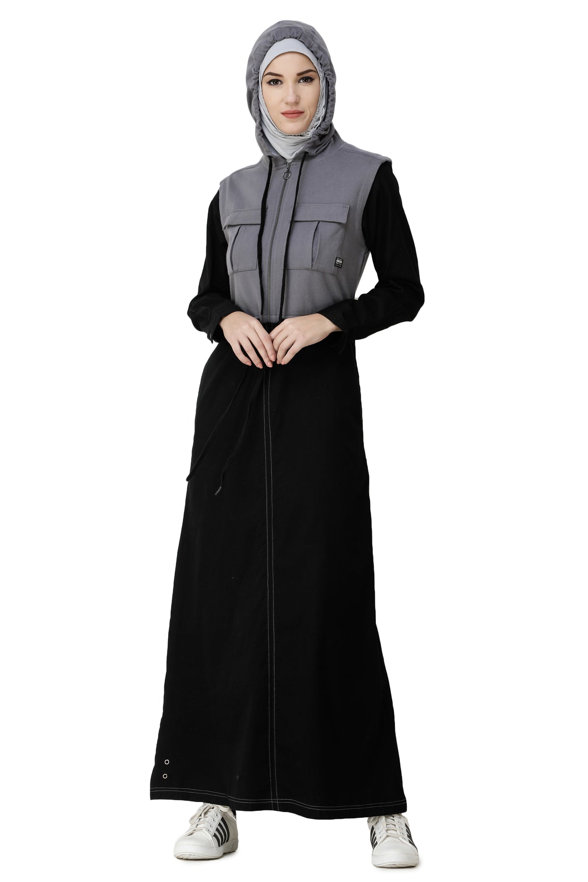 Black Sports Hooded Jilbab Abaya