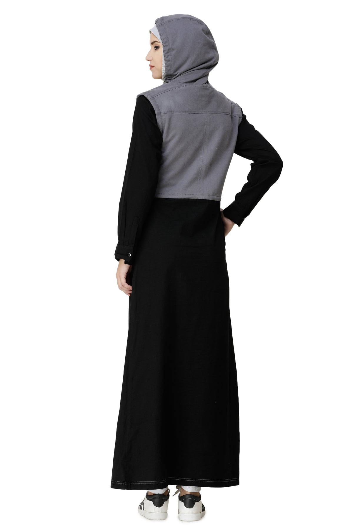 Black Sports Hooded Jilbab Abaya