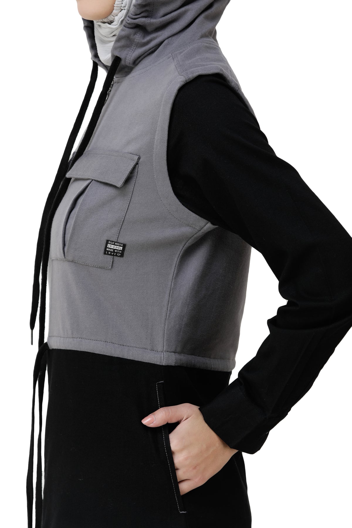 Black Sports Hooded Jilbab Abaya