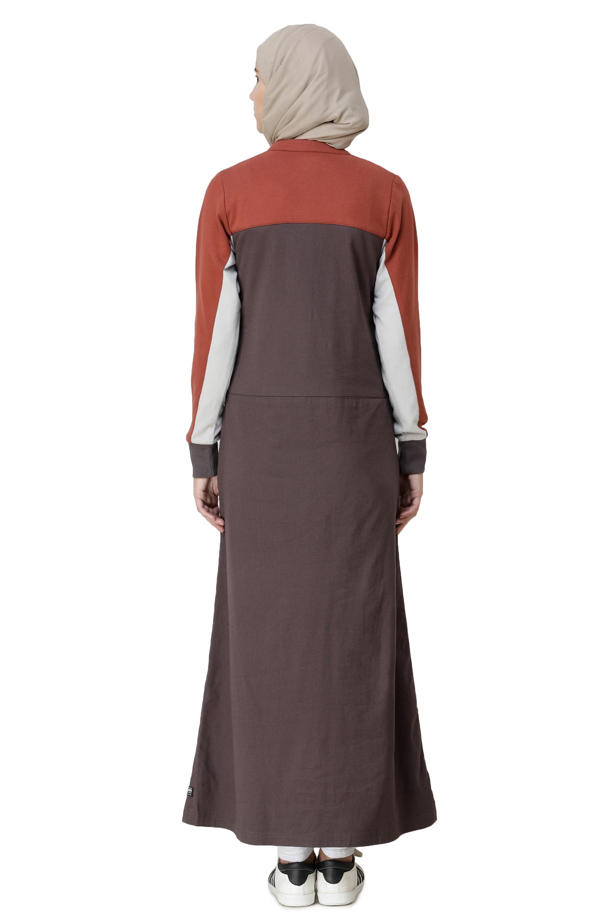 Rabbit Grey & Etruscan Red Jilbab Abaya