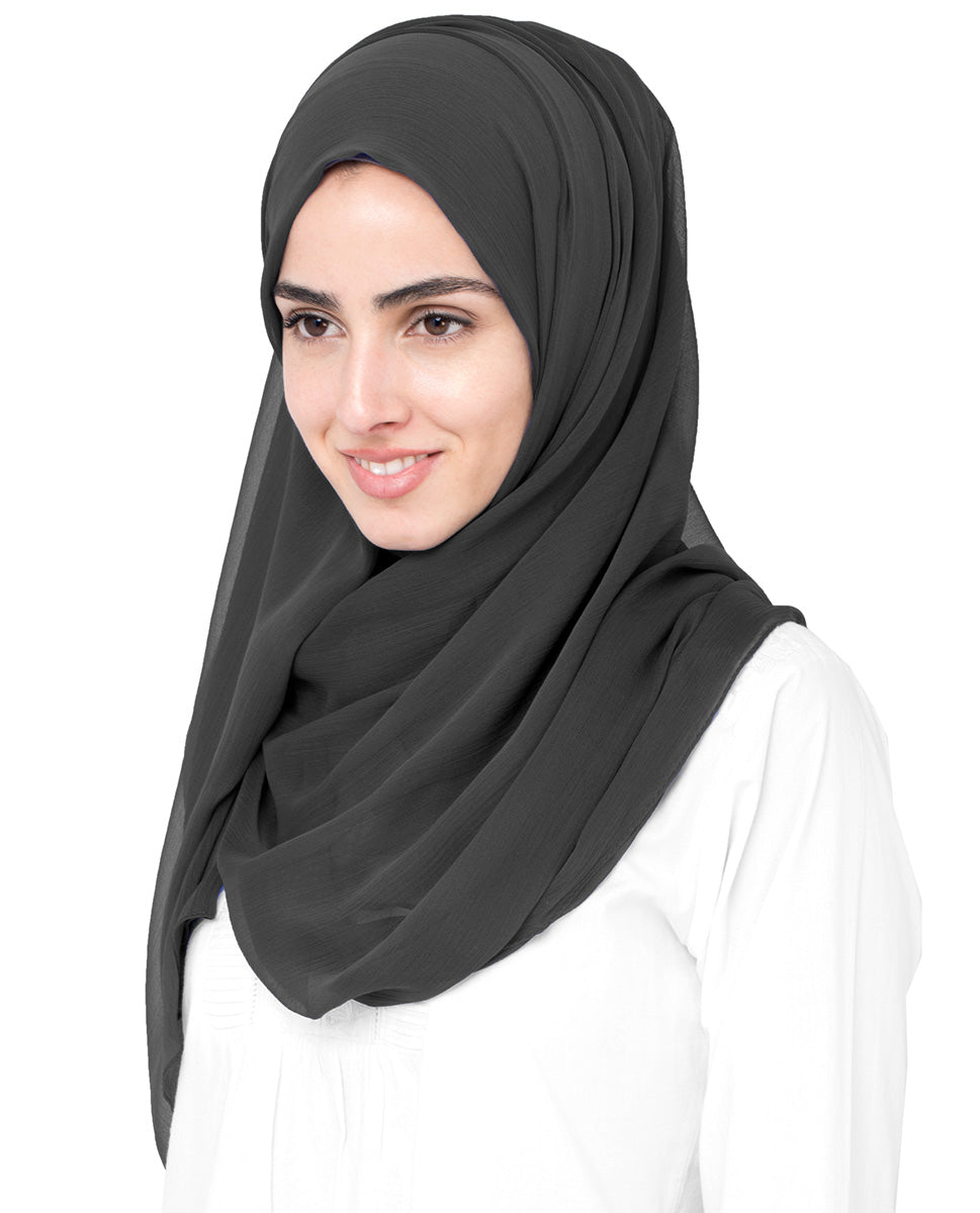 Rabbit Grey Chiffon Hijab