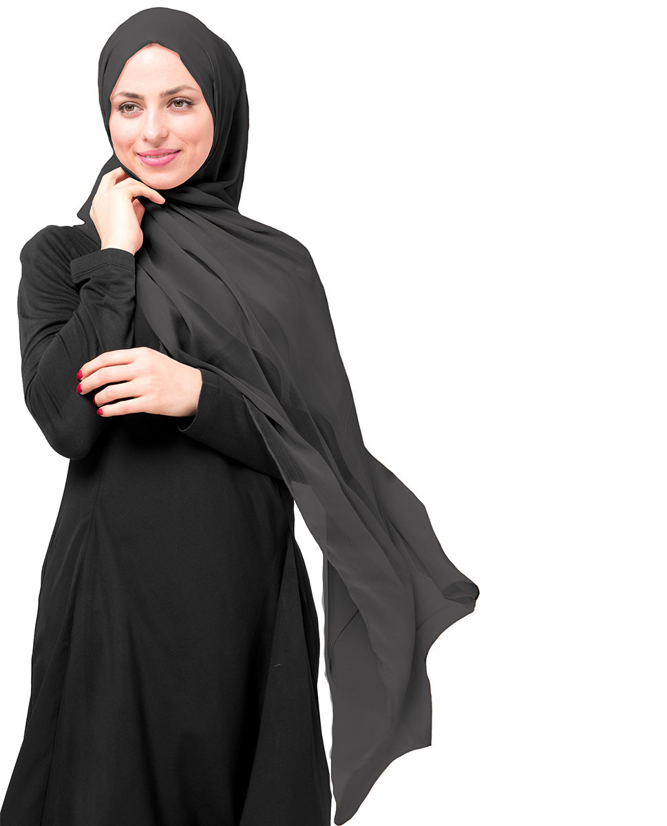 Rabbit Grey Chiffon Hijab