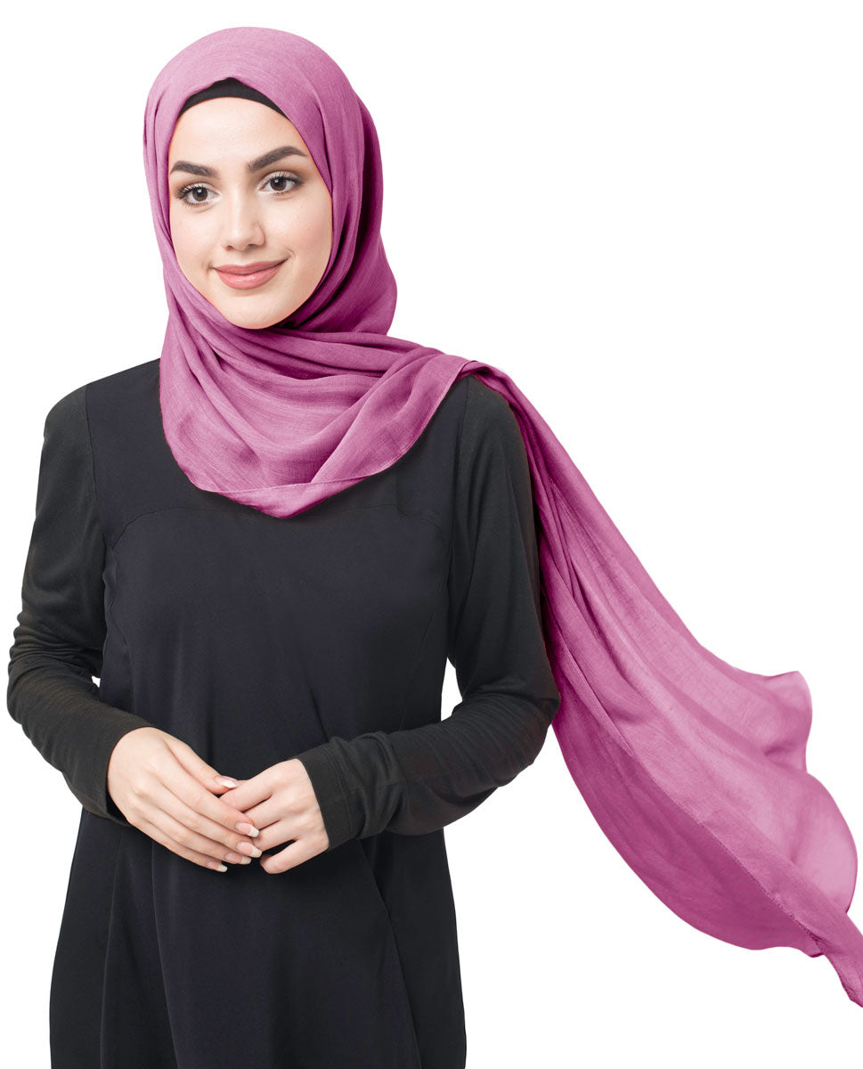 Amaranth Cotton Voile Scarf Hijab