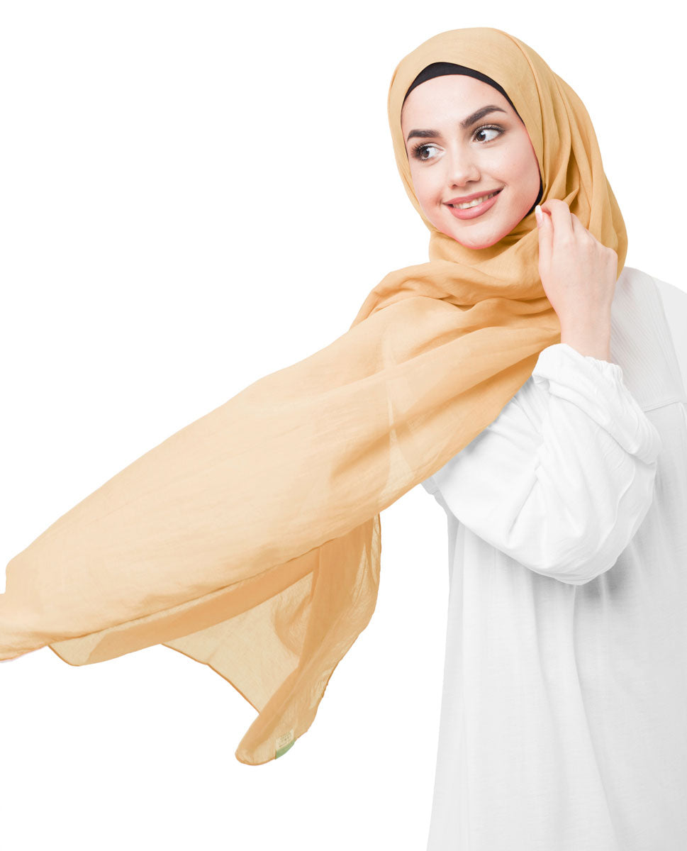 Sunset Gold Cotton Voile Scarf Hijab