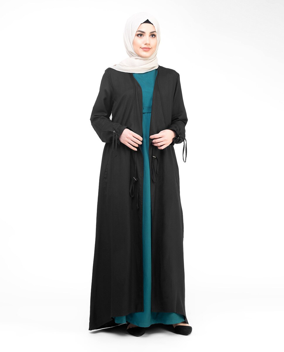 Black Full Length Waterfall Outerwear #