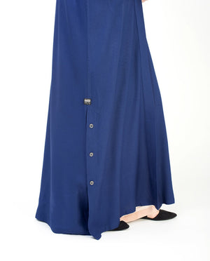Blue Full Length Viscose Outerwear #