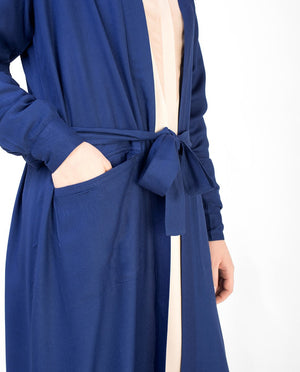 Blue Full Length Viscose Outerwear #