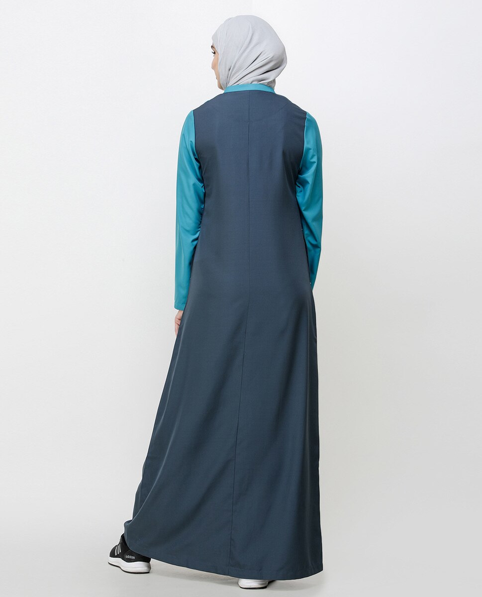Dark Slate Teal Sporty Jilbab Abaya