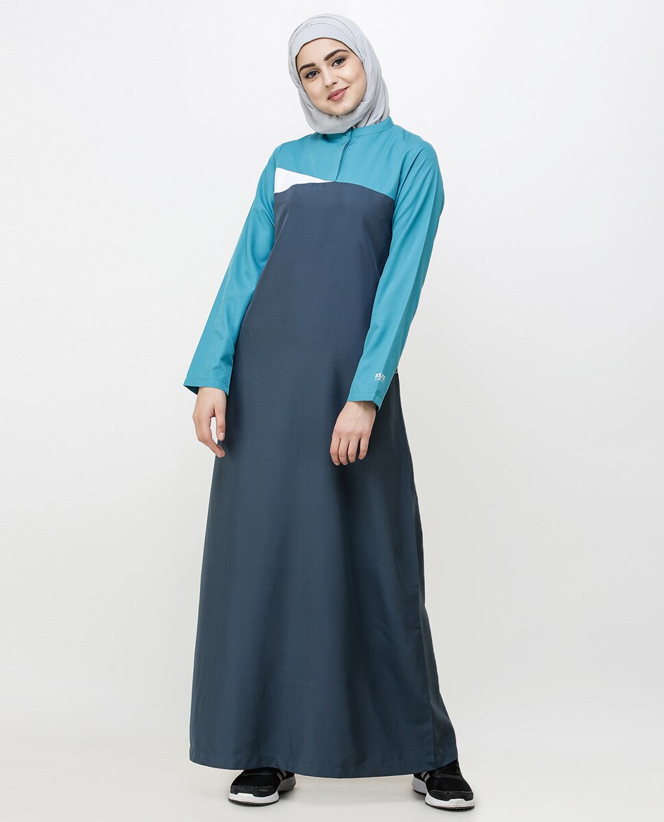 Dark Slate Teal Sporty Jilbab Abaya