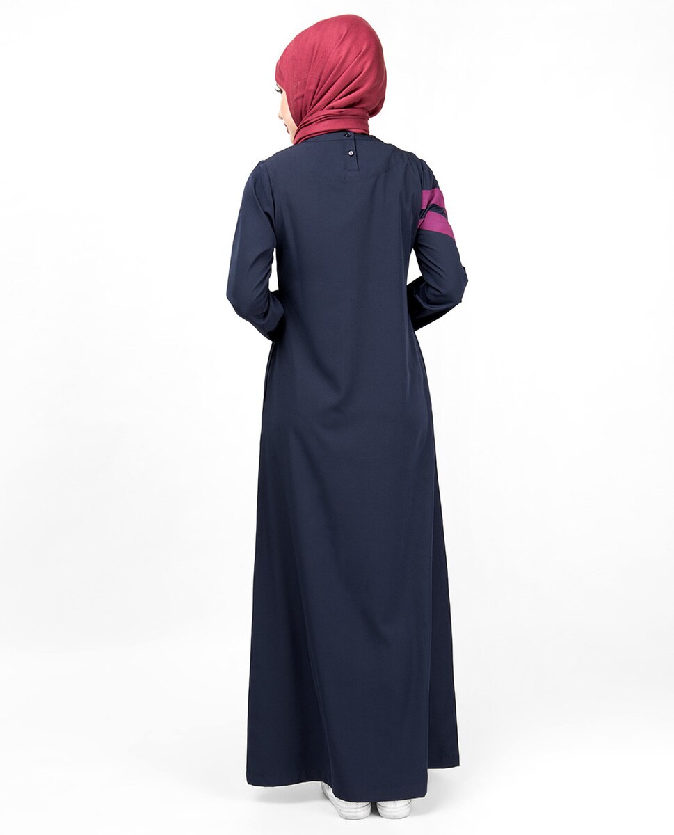 Double Stripe Navy Casual Abaya Jilbab