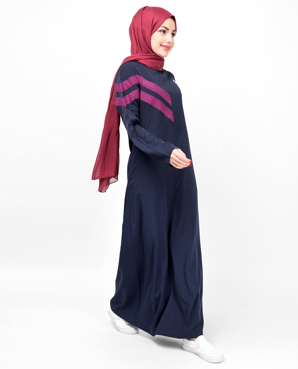 Double Stripe Navy Casual Abaya Jilbab