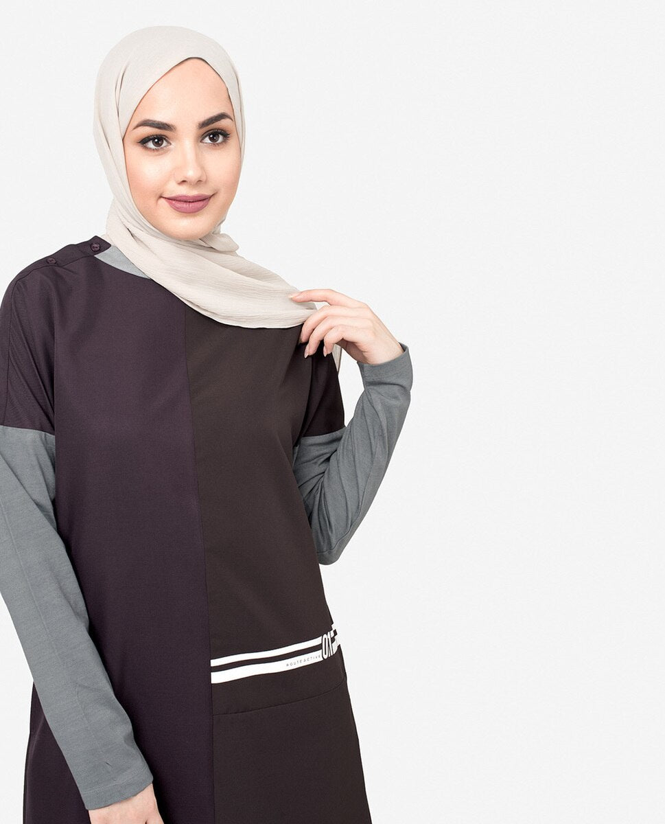Drop Shoulder Plum Jilbab Abaya
