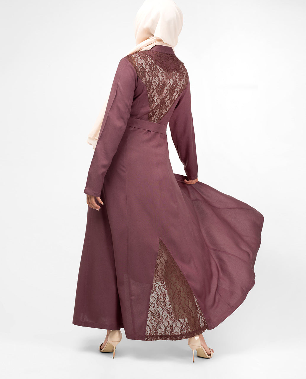 Elegant Full Front Open Rose Lace Kimono #