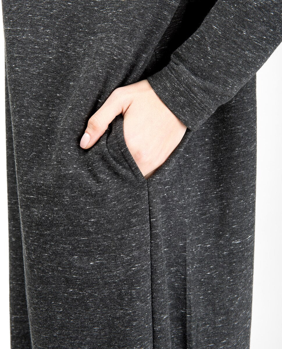 Grey Roll Neck Box Cut Jersey Dress