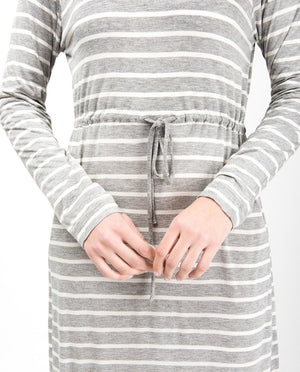 Grey Striped Maxi Dress